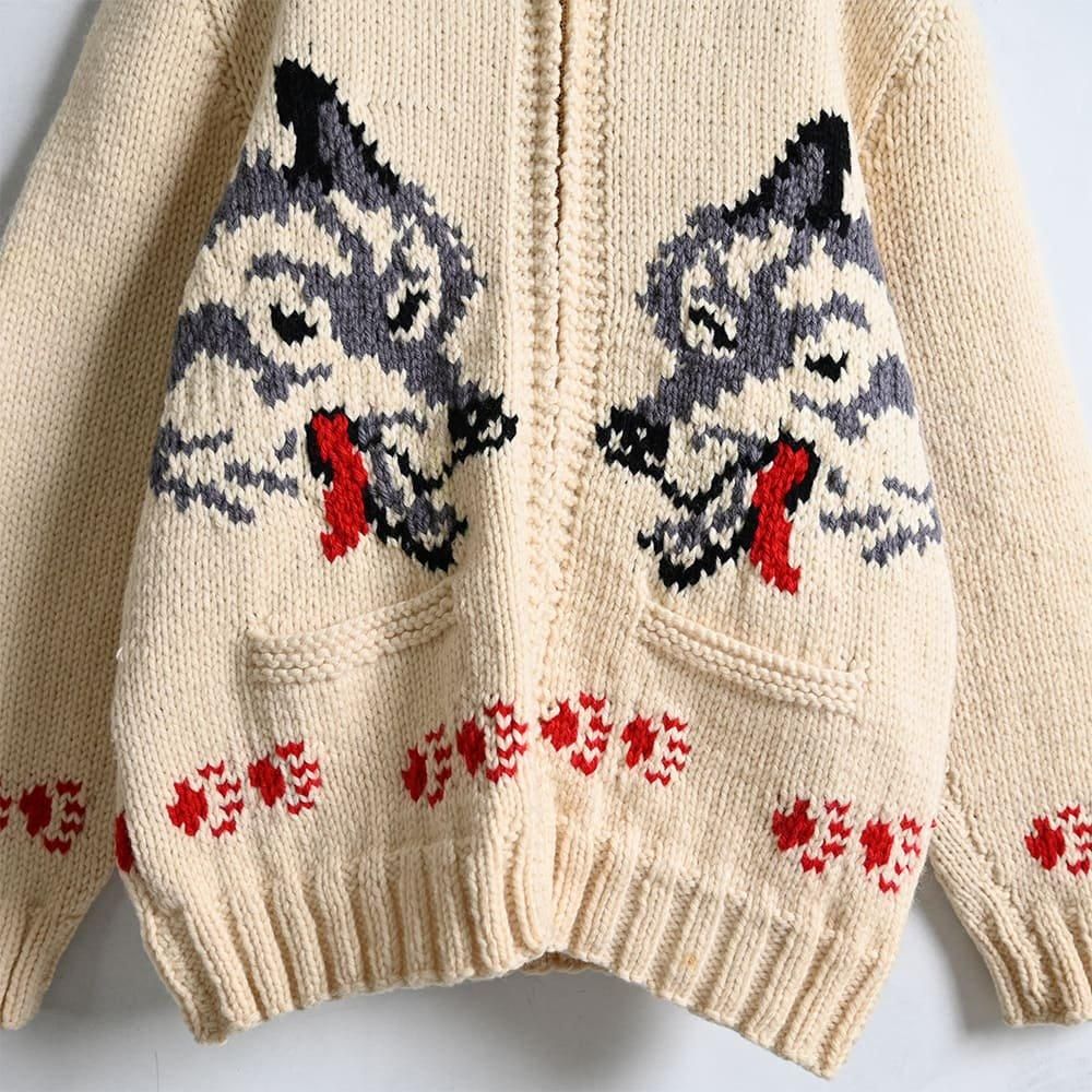 OLD ”WOLF PATTERN” COWICHAN JACKET（MINT CONDITION） - 古着