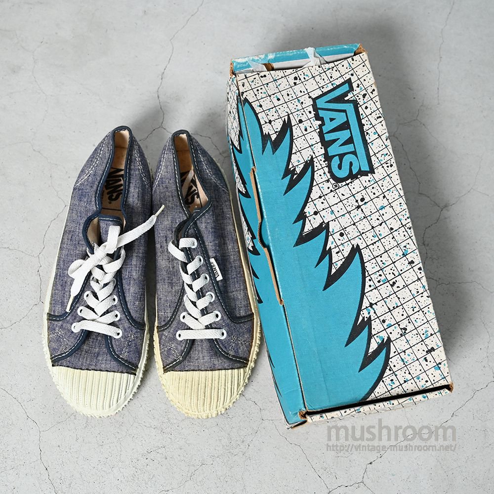 VANS PLIMSOLL NAVY CHAMBRAY SHOES with BOX（DEADSTOCK/US 9） - 古着屋 ｜  mushroom(マッシュルーム) ヴィンテージクロージングストア