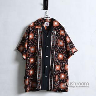 KAHANAMOKU BLACK S/S HAWAIIAN SHIRT1950'S/GOOD CONDITION/MEDIUM