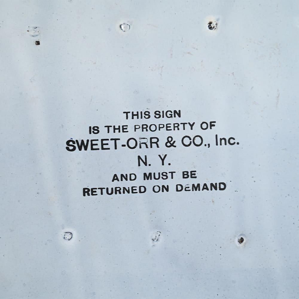 SWEET-ORR ADVERTISING METAL SIGN（Around 1940'S） - 古着屋