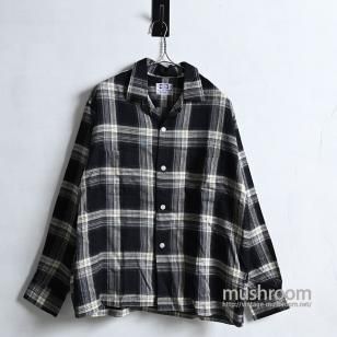 PILGRIM BLACK PLAID L/S RAYON ACETATE SHIRTALMOST DEADSTOCK/LARGE