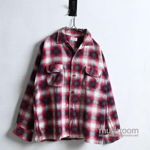 SEARS SHADOW PLAID PRINT FLANNEL SHIRTVERY GOOD CONDITION/MEDIUM