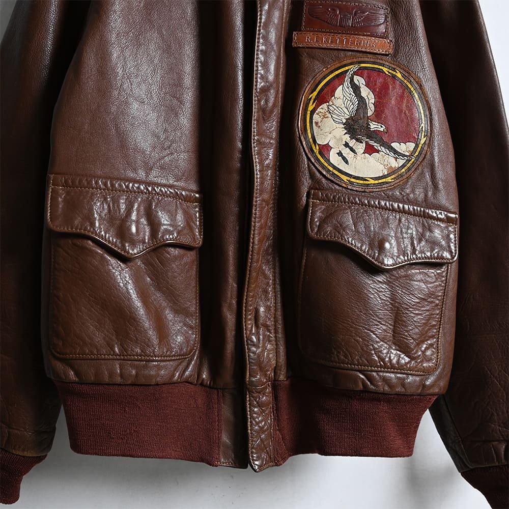 USAAF A-2 LEATHER FLIGHT JACKET WITH SQUADRON PATCH（'43/by