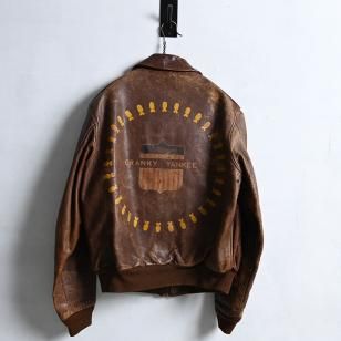 USAAF A-2 LEATHER FLIGHT JACKET WITH BACK PAINT'42/by PERRY SPORTSWEAR INC./SZ 42
