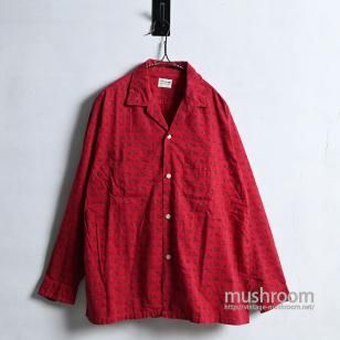 Pennleight L/S PRINT COTTON SHIRT1960'S/GOOD CONDITION/LARGE