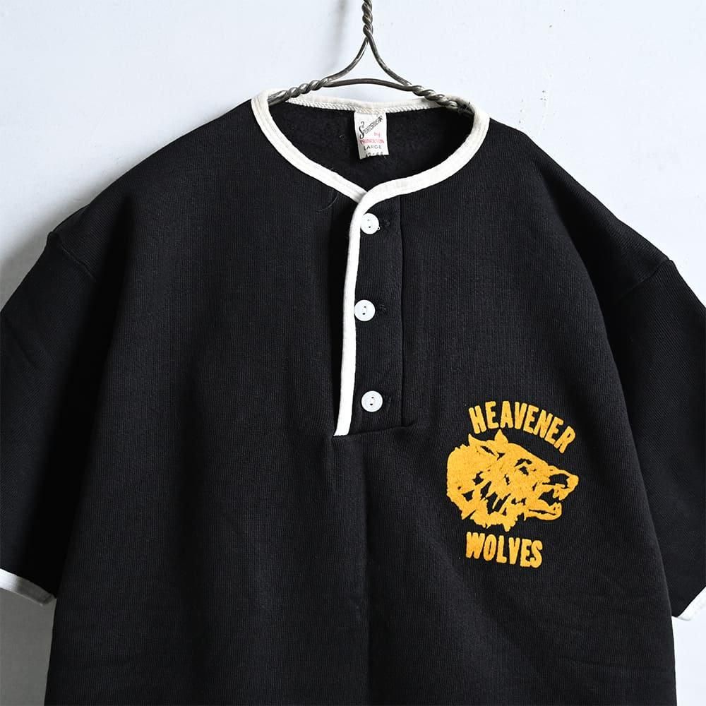 SPORTSWEAR BLACK HENRY-NECK S/S SWEAT SHIRT（1960'S/LARGE
