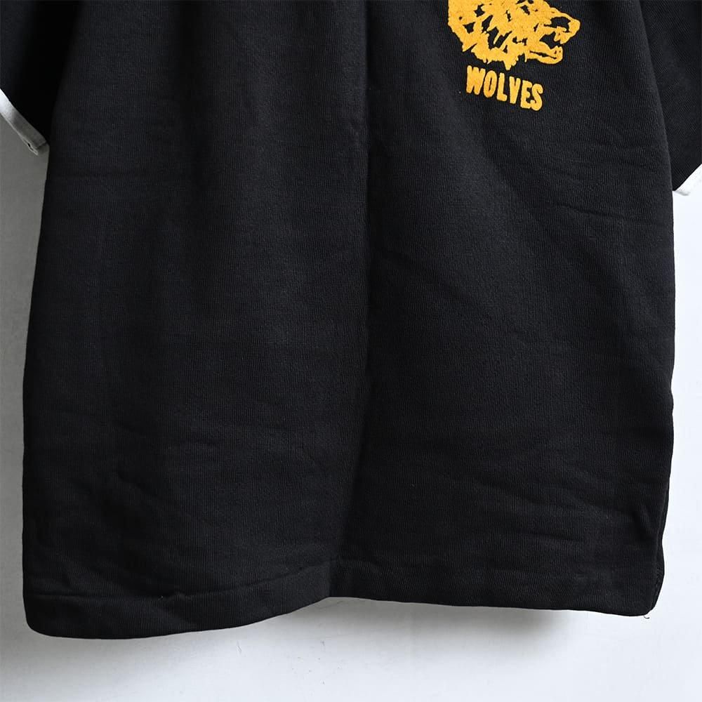 【あすつく】 SPORTSWEAR BLACK SHIRT（1960'S/LARGE SWEAT S/S HENRY-NECK トップス