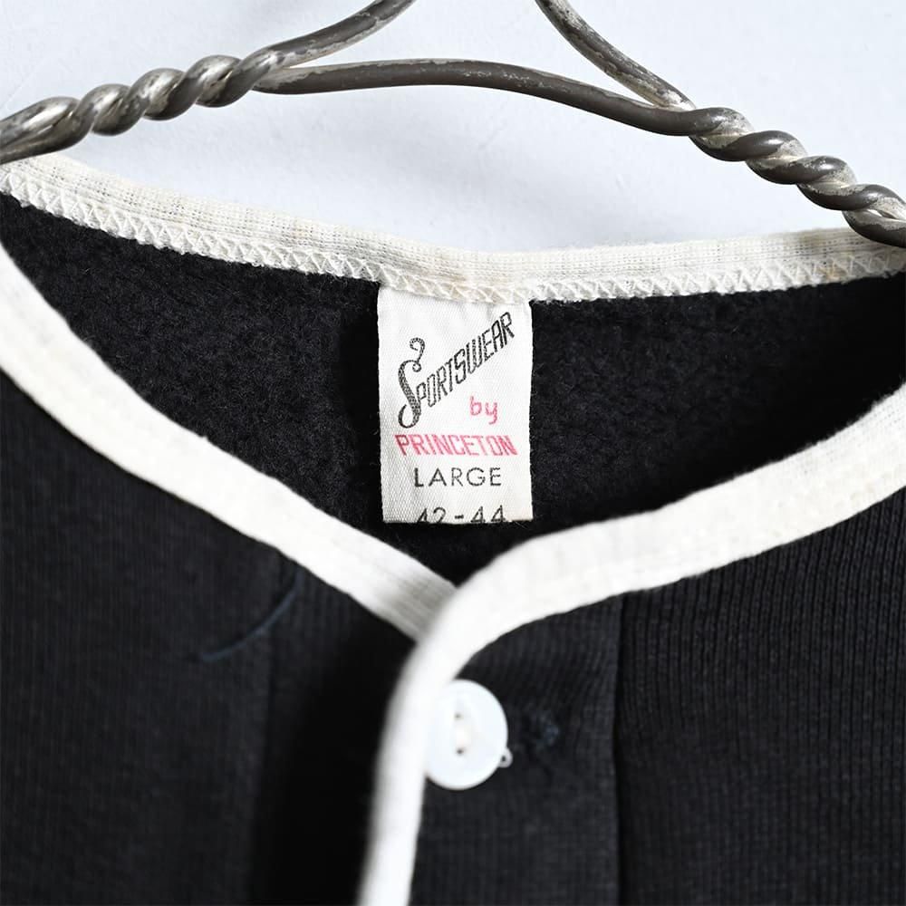 SPORTSWEAR BLACK HENRY-NECK S/S SWEAT SHIRT（1960'S/LARGE