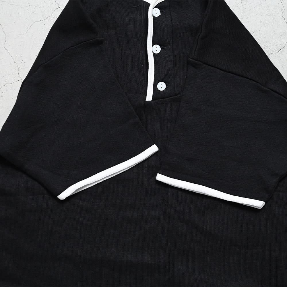 SPORTSWEAR BLACK HENRY-NECK S/S SWEAT SHIRT（1960'S/LARGE