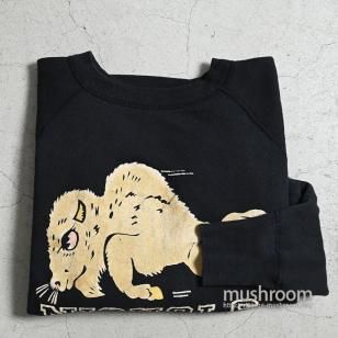 CHAMPION COLOR FLOCK PRINT SWEAT SHIRT1950'S/BLACK BODY/VERY GOOD CONDITION
