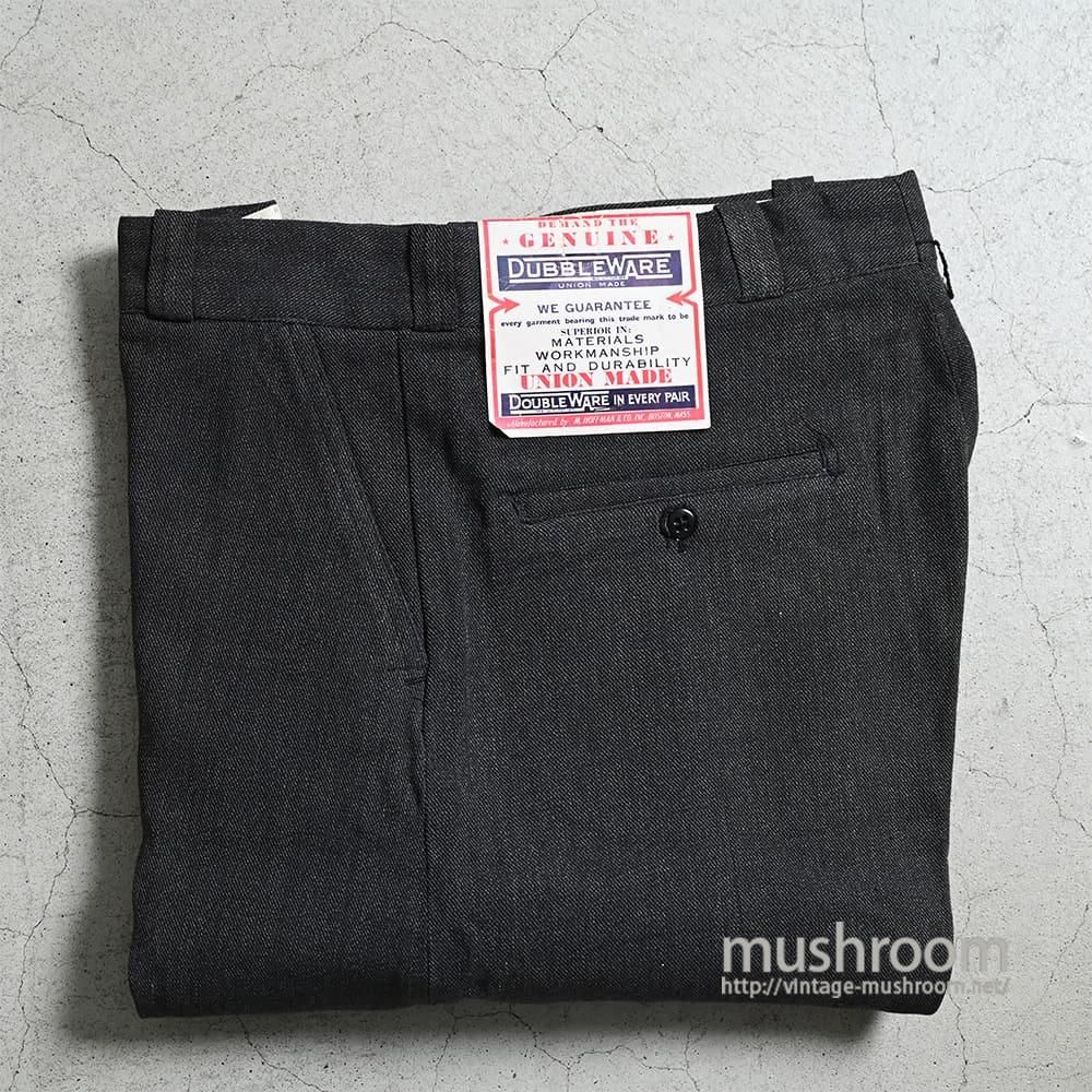 DUBBLEWARE BLACK COVERT WORK TROUSERS(1940'S/W34L30 DUBBLEWARE BLACK COVERT WORK TROUSERS(1940'S/W34L30