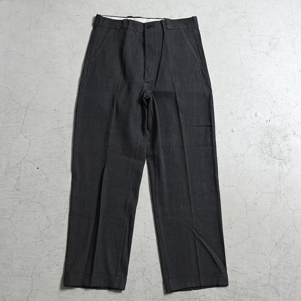 DUBBLEWARE BLACK COVERT WORK TROUSERS(1940'S/W34L30 DUBBLEWARE BLACK COVERT WORK TROUSERS(1940'S/W34L30