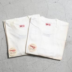 AKOM Set of 2 WHITE PLAIN T-SHIRTS 1960'S/DEADSTOCK/LARGE
