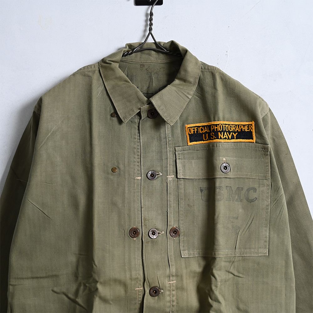 WW2 USMC P-44 HBT UTILITY JACKET WITH PATCH（GOOD CONDITION/SZ 38） - 古着屋 ｜  mushroom(マッシュルーム) ヴィンテージクロージングストア