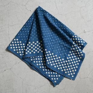 OLD INDIGO POLKA DOT PATTERN BANDANAAround 1910'S-1920'S