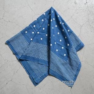 OLD INDIGO POLKA DOT PATTERN BANDANAAround 1910'S-1920'S