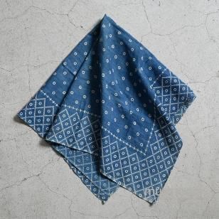 OLD INDIGO POLKA DOT PATTERN BANDANAAround 1910'S-1920'S