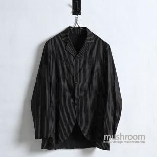 ANTIQUE STRIPE COTTON SACK COAT1910'S/ALMOST DEADSTOCK