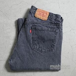 LEVI'S 501-0619 STRIPED BLACK JEANS'90/VERY GOOD CONDITION/W36