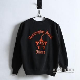 OLD FLOCK PRINT SWEAT SHIRTBLACK/GOOD CONDITION