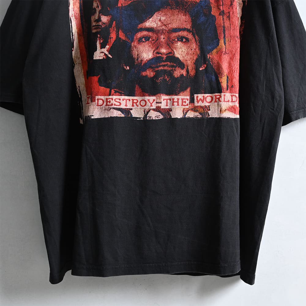 CHARLES MANSON PRINT T-SHIRT by DON ROCK（1990'S/GOOD CONDITION） - 古着屋 ｜  mushroom(マッシュルーム) ヴィンテージクロージングストア