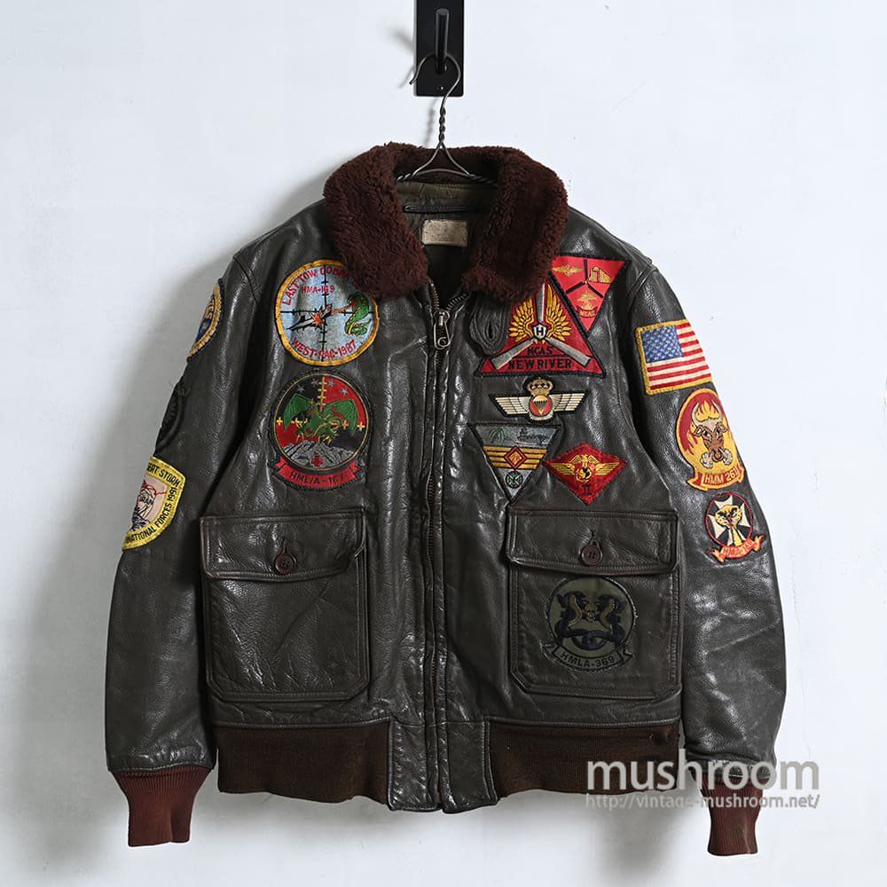 U.S.NAVY G-1 FLIGHT JACKET with lots of Patches（1980'S/SZ 38） - 古着屋 ｜  mushroom(マッシュルーム) ヴィンテージクロージングストア