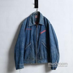 BLUE BELL DENIM WORK JACKET WITH EMBROIDERY1940'S/BIG SIZE 