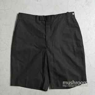 OLD BLACK POPLIN SHORTS1960'S/DEADSTOCK/W34/