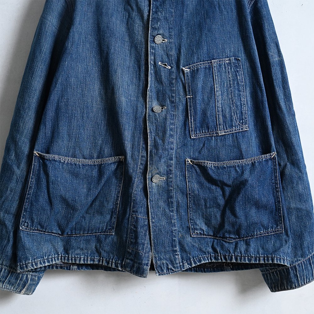 OLD RAILROAD DENIM CHORE JACKET（Around 1930'S～40'S） - 古着屋 ｜  mushroom(マッシュルーム) ヴィンテージクロージングストア