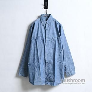 U.S.NAVY CHAMBRAY SHIRT with STENCIL1950'S/VERY GOOD CONDITION/SZ 15