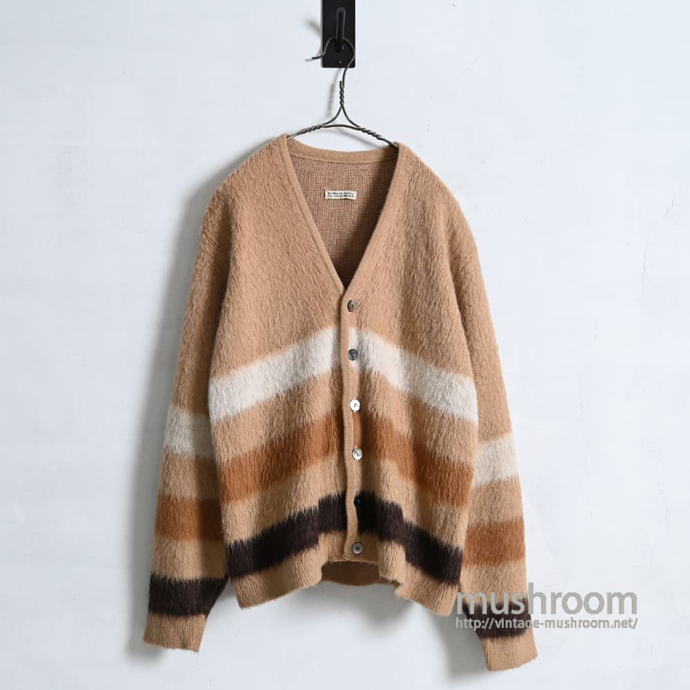 OLD BORDER STRIPED MOHAIR CARDIGAN（1960'S/GOOD CONDITION） - 古着屋 ｜  mushroom(マッシュルーム) ヴィンテージクロージングストア