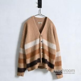 OLD BORDER STRIPED MOHAIR CARDIGAN1960'S/GOOD CONDITION