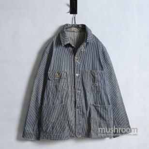 HERCULES HICKORY STRIPED COVERALL with CHINSTRAP1930'S/SUPER RARE