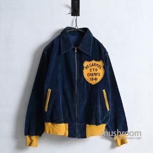 OLD TWO-TONE CORDUROY SPORTS JACKET with PATCH1940'S/GOOD CONDITION