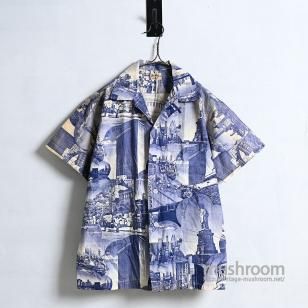 STERLING PICTURE PRINT S/S HAWAIIAN SHIRT1950'S/GOOD CONDITION/MEDIUM