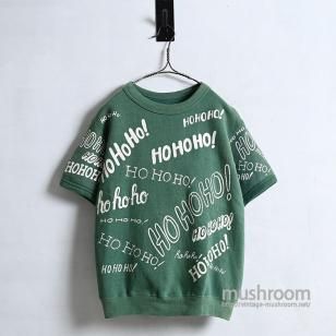 HOHOHO! PRINT S/S SWEAT SHIRT1960'S/GOOD CONDITION