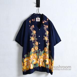 KAHANAMOKU S/S HAWAIIAN SHIRTEARLY LABEL/1940'S/GOOD CONDITION/LARGE