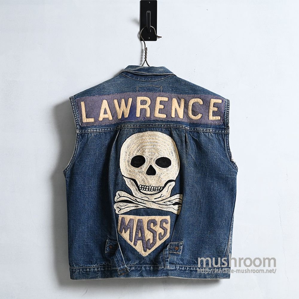 LEVI'S 506XX M/C CUT-OFF BIKER'S VEST with SKULL EMBROIDERY1930'S