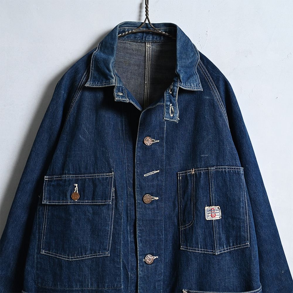 SUPER PAY DAY COVERALL with CHINSTRAP（1930'S/GOOD CONDITION） - 古着屋 ｜  mushroom(マッシュルーム) ヴィンテージクロージングストア