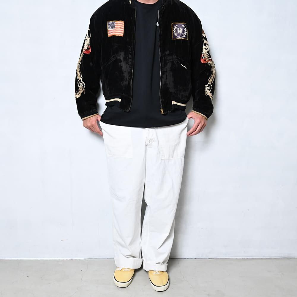 1950's JAPAN SOUVENIR JACKET スカジャン 黒別珍 日本地図 舞妓
