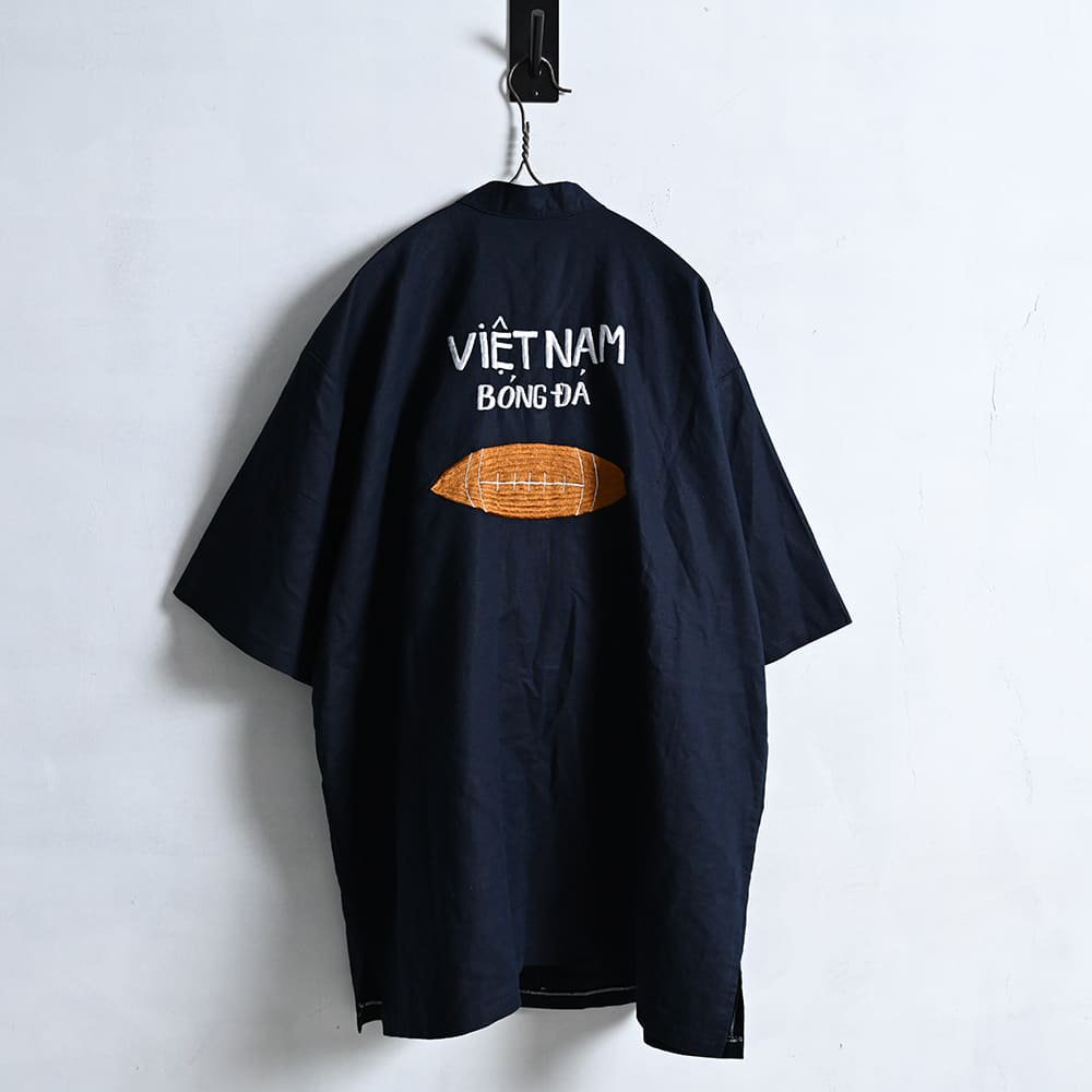 VIET-NAM S/S BLACK COTTON SHIRTBIG SIZE/ALMOST DEADSTOCK