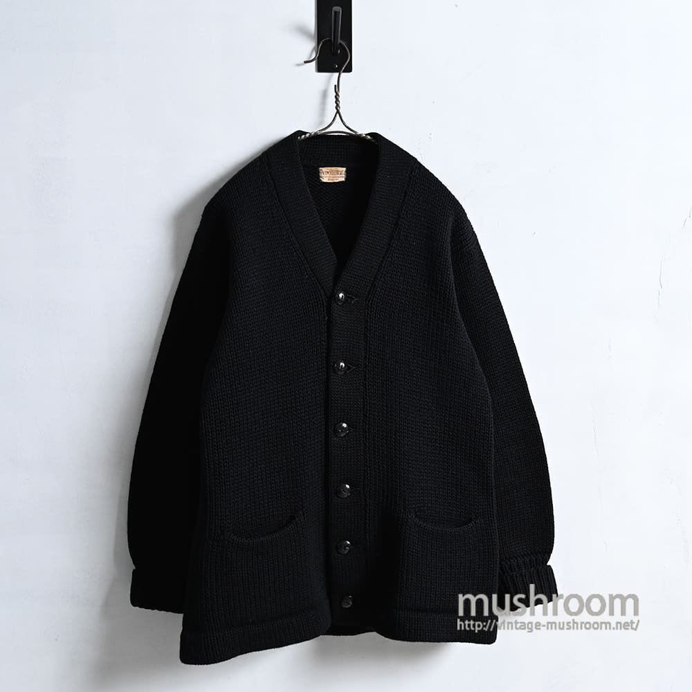 SALEM RUBBER CO BLACK LOW GAUGE CARDIGAN1940'S/VERY GOOD CONIDTION