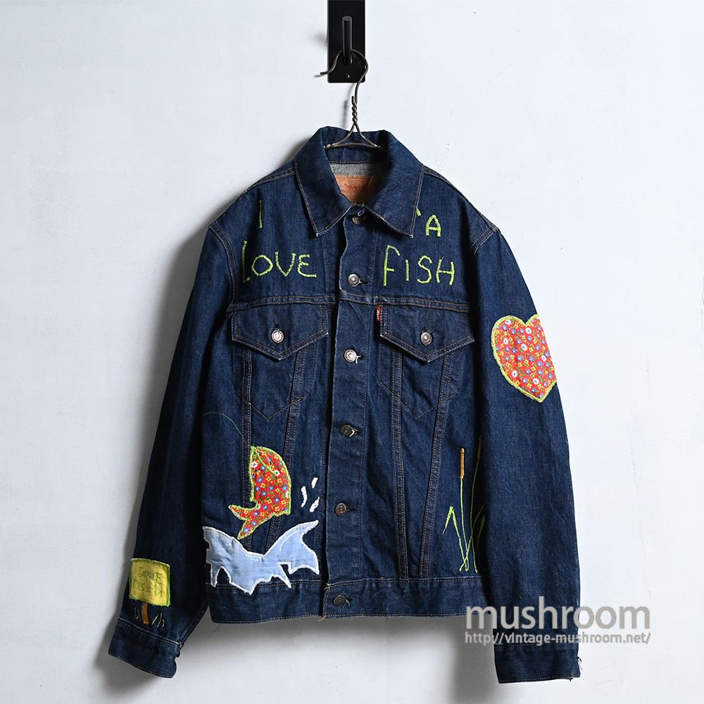 LEVI'S 70505-0217 DENIM JACKET WITH EMBROIDERY & PATCH（DARK COLOR/SZ 36） -  古着屋 ｜ mushroom(マッシュルーム)　ヴィンテージクロージングストア