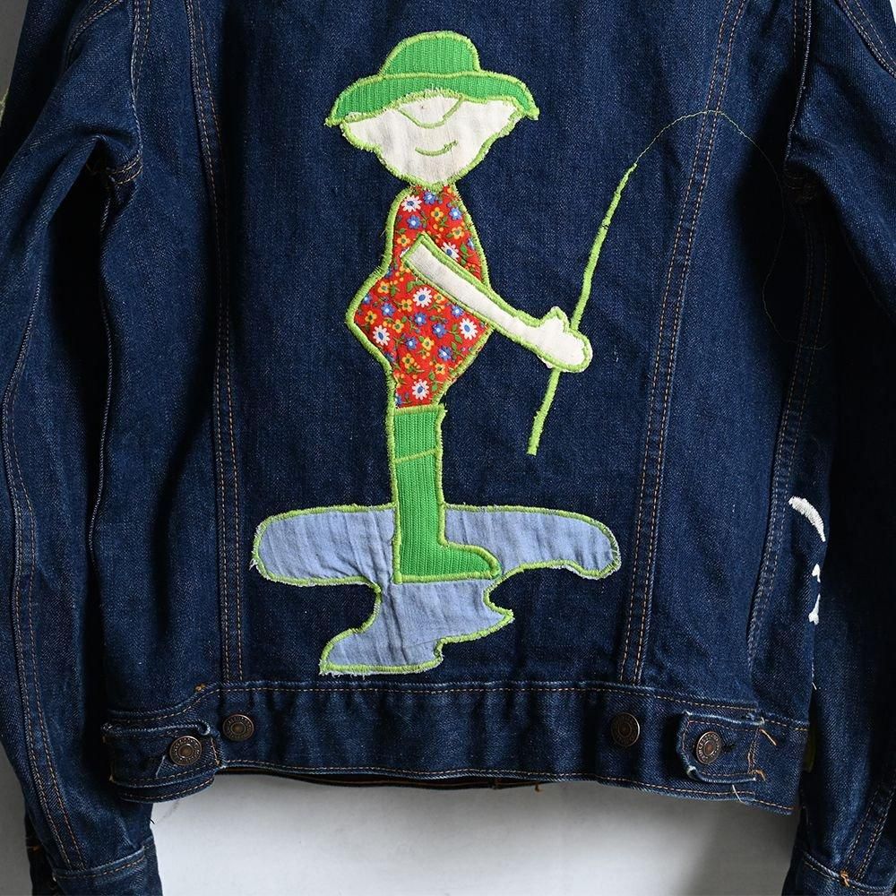 LEVI'S 70505-0217 DENIM JACKET WITH EMBROIDERY & PATCH(DARK LEVI'S 70505-0217 DENIM JACKET WITH EMBROIDERY & PATCH(DARK