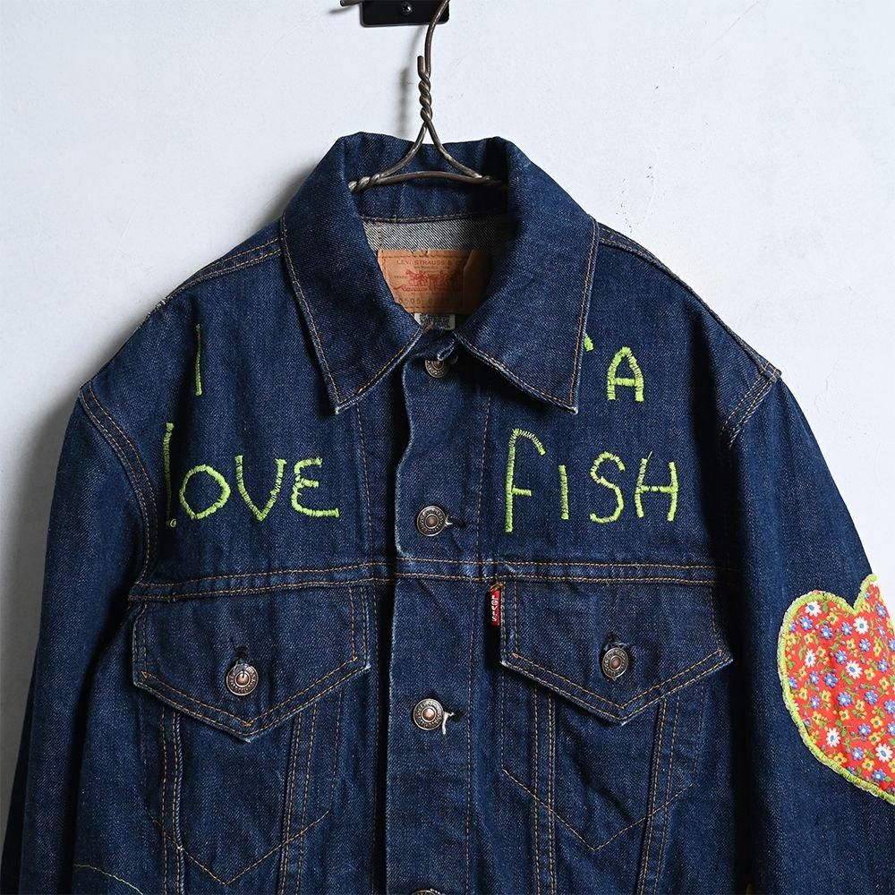 LEVI'S 70505-0217 DENIM JACKET WITH EMBROIDERY & PATCH(DARK LEVI'S 70505-0217 DENIM JACKET WITH EMBROIDERY & PATCH(DARK