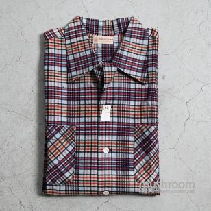 BULLOCK & JONES MADRAS PLAID COTTON S/S SHIRTDEADSTOCK/LARGE