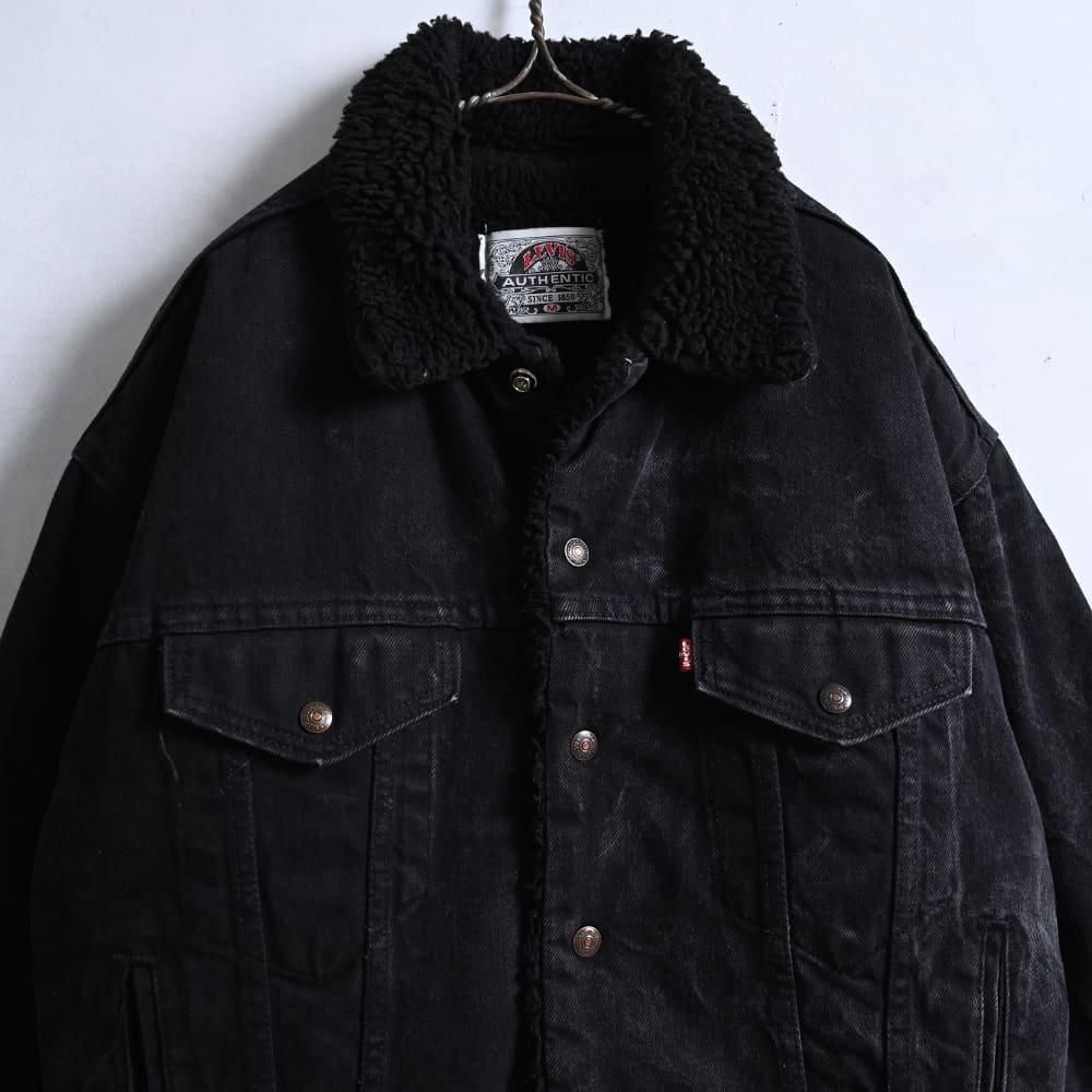 LEVI'S 70629-4159 BLK×BLK DENIM BOA JACKET（92'/VERY GOOD