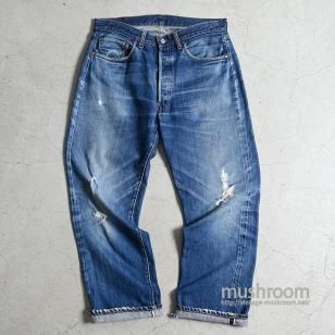LEVI'S 501 BIGE JEANSW34L30/NICE HIGE & DAMAGE