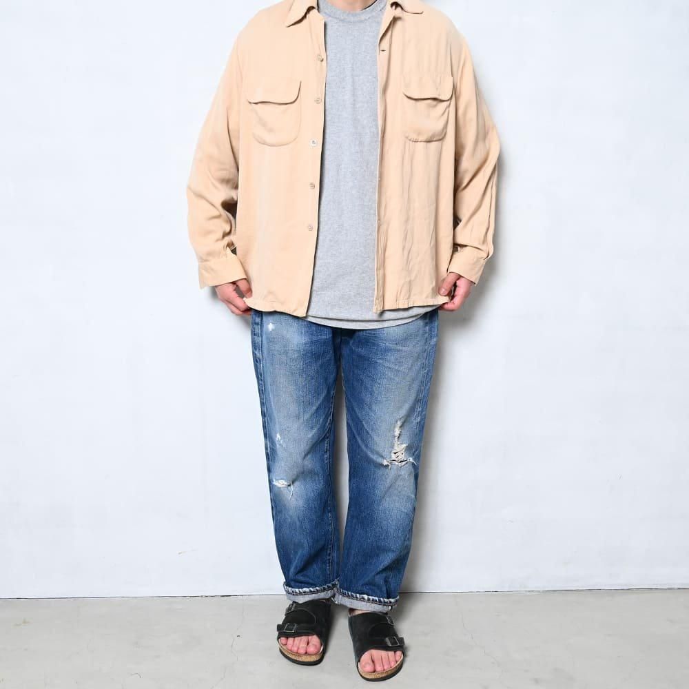 McGREGOR PINK/BEIGE L/S RAYON SHIRT(1950'S/GOOD CONDITION McGREGOR PINK/BEIGE L/S RAYON SHIRT(1950'S/GOOD CONDITION