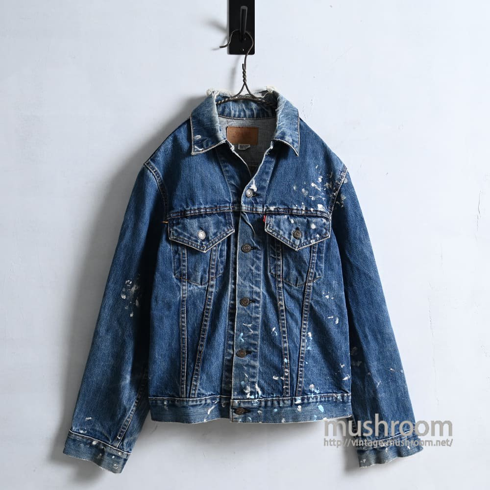 LEVI'S 70505-0217 BIGE DENIM JACKET with PAINT - 古着屋 ｜ mushroom(マッシュルーム)　 ヴィンテージクロージングストア